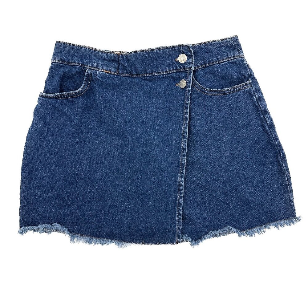 Lonestar Skort Raw Hem Women's sisze M Medium Dark Blue Denim jean Shorts
